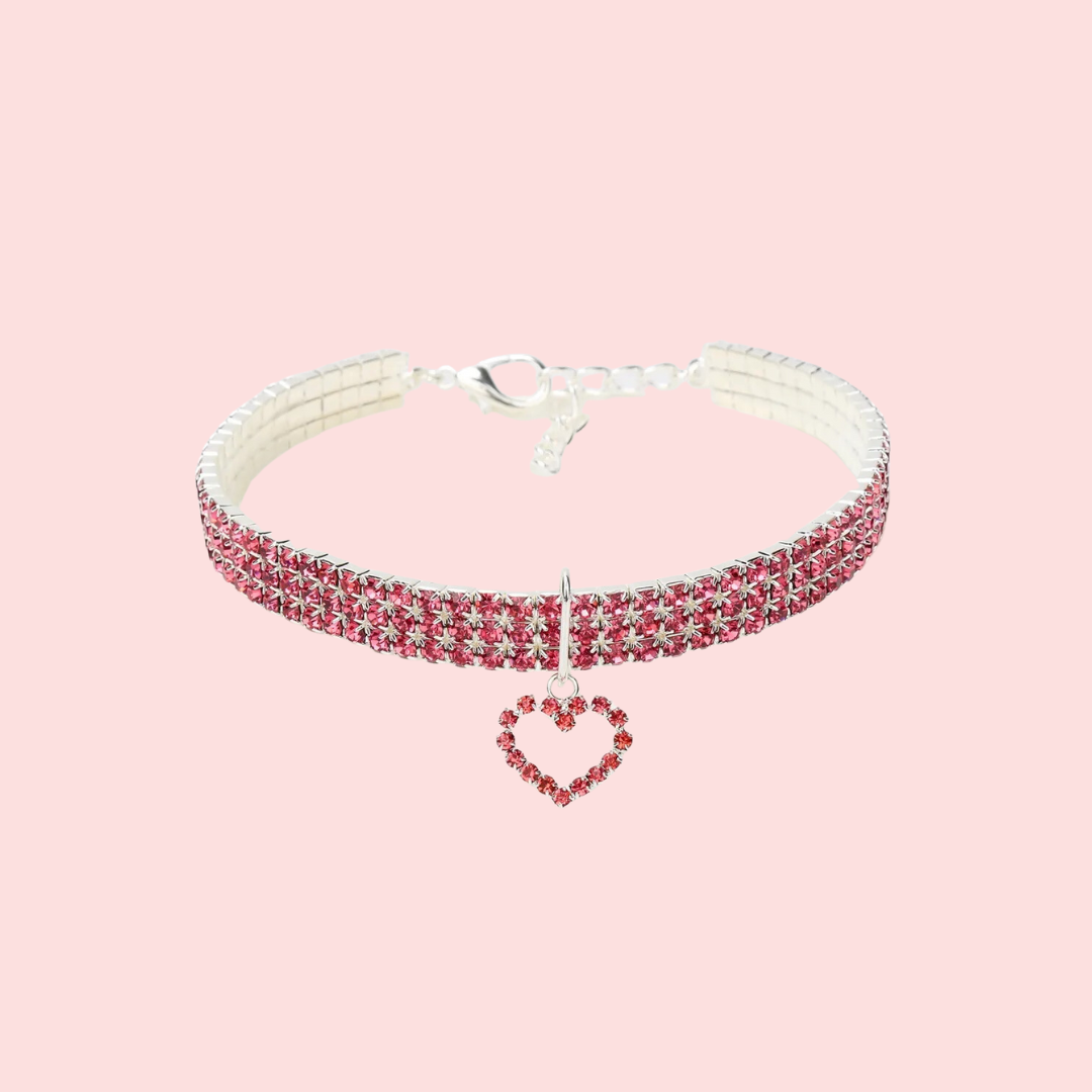 Sparkle Heart Collar Red